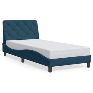 vidaXL Cadre de lit sans matelas bleu 80x200 cm velours