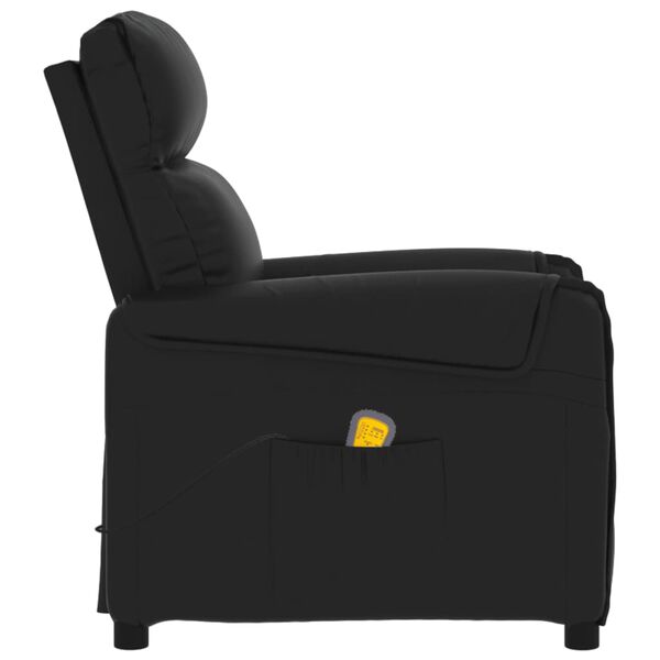 vidaXL Fauteuil de massage Noir Similicuir