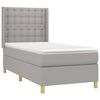 vidaXL Sommier &agrave; lattes de lit matelas LED Gris clair 90x190cm Tissu