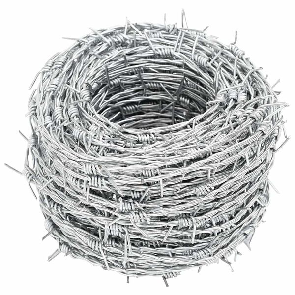 vidaXL Fil barbel&eacute; Argent 50 m Acier Galvanis&eacute; &agrave; Chaud