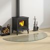 vidaXL Plaque de verre de chemin&eacute;e Demi-rond 1200x500 mm