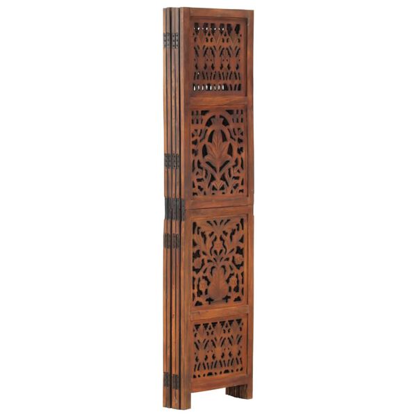 vidaXL Cloison de s&eacute;paration 5 panneaux Marron 200x165cm Bois manguier