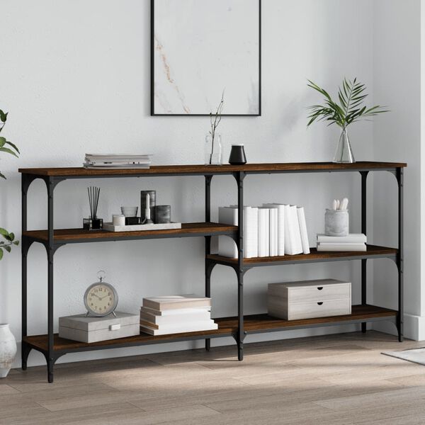 vidaXL Table console ch&ecirc;ne marron 160x29x75 cm Bois d'ing&eacute;nierie