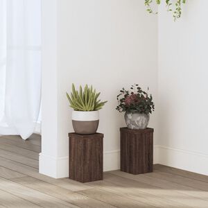 vidaXL Supports pour plantes 2 pcs ch&ecirc;ne marron bois d'ing&eacute;nierie