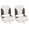vidaXL Si&egrave;ges de bateau pliables lot de 2 &agrave; dossier haut 41x36x48 cm