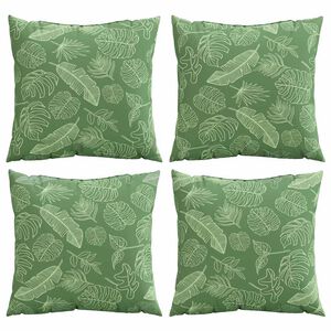 vidaXL Coussins &Eacute;parpill&eacute;s 4 pc Tissu en Polyester Motif feuilles