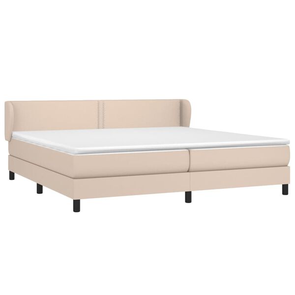 vidaXL Sommier &agrave; lattes de lit avec matelas Cappuccino 200x200 cm