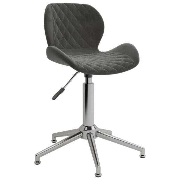 vidaXL Chaises pivotantes &agrave; manger lot de 6 gris fonc&eacute; velours