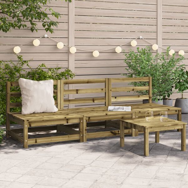 vidaXL Canapés de jardin sans accoudoirs 3 pcs bois de pin imprégné