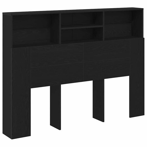 vidaXL Cabinet de T&ecirc;te de Lit Ch&ecirc;ne noir 140 x 19 x 103,5 cm