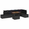 vidaXL Ensemble de canap&eacute; de jardin 7 pc Noir Poly rotin