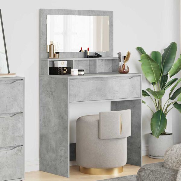 vidaXL Tables de maquillage pour chambre Gris b&eacute;ton 80 x 39,6 x 135 cm