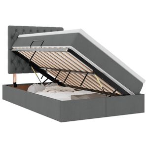 vidaXL Lit avec rangement et matelas Gris fonc&eacute; 120 x 190 cm tissu