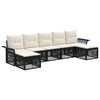 vidaXL Ensemble de canap&eacute; de jardin 7 pcs Noir polyrotin