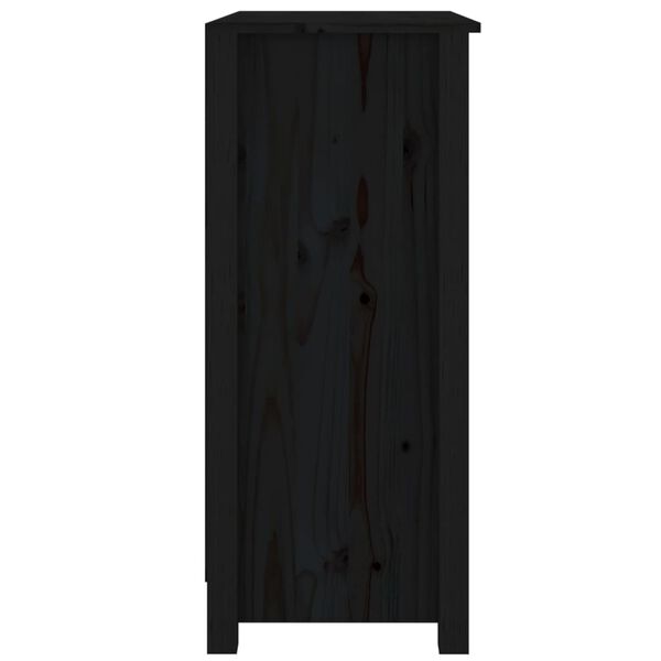 vidaXL Buffet Noir 70x35x80 cm Bois massif de pin