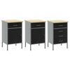 vidaXL &Eacute;tabli avec tiroir 7 pcs Noir 150 x 55 x 200 cm Acier