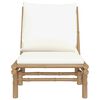 vidaXL Chaises de jardin lot de 2 avec coussins blanc cr&egrave;me bambou