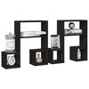 vidaXL &Eacute;tag&egrave;res murales 2 pcs noir 50x15x50 cm bois d'ing&eacute;nierie