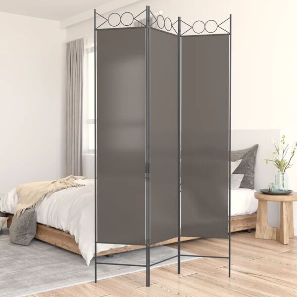 vidaXL Cloison de s&eacute;paration 3 panneaux Anthracite 120x200 cm Tissu
