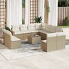 vidaXL Salon de jardin avec coussins 12 pcs beige r&eacute;sine tress&eacute;e