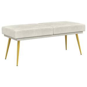 vidaXL Banc &agrave; double couche Cr&egrave;me 120 x 45 x 46 cm Velours
