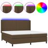 vidaXL Sommier &agrave; lattes de lit matelas et LED Marron fonc&eacute; 200x200 cm