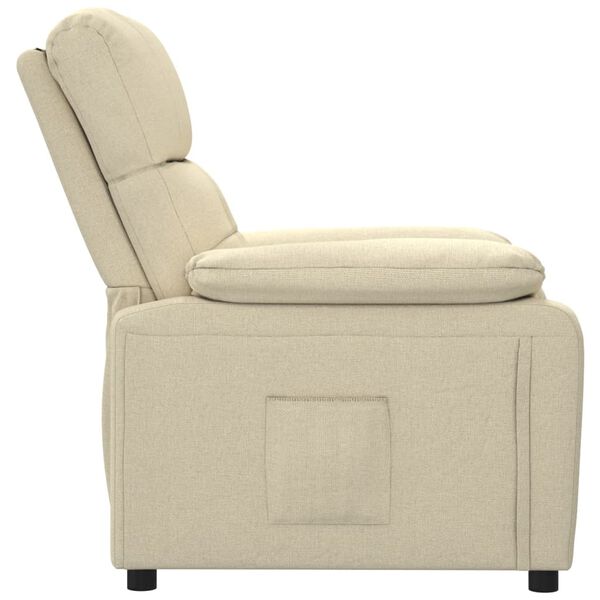 vidaXL Fauteuil inclinable Cr&egrave;me Tissu
