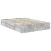 vidaXL Lit de Rangement Gris b&eacute;ton 135 x 190 cm Bois d'ing&eacute;nierie
