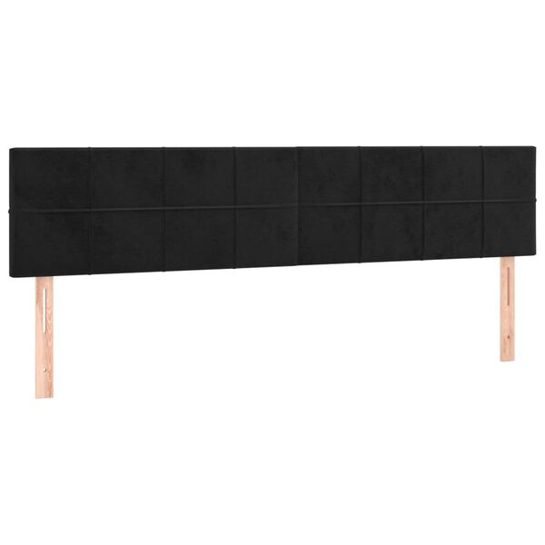 vidaXL T&ecirc;tes de lit Noir 200 x 5 x 78/88 cm Velours
