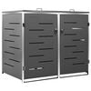 vidaXL Abri pour deux poubelles 138x77,5x115 cm Inox