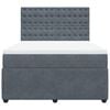 vidaXL Sommier &agrave; lattes de lit et matelas Gris fonc&eacute; 140x200cm Velours