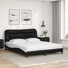 vidaXL Lit avec matelas Hvar noir et blanc 160x200 cm similicuir
