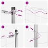 vidaXL Cl&ocirc;ture avec poteau Argent&eacute; 1 x 10 m Acier et PVC