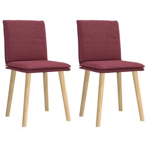 vidaXL Chaises &agrave; manger lot de 2 rouge bordeaux tissu