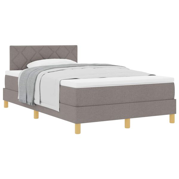 vidaXL Lit &agrave; ressorts avec coussin Taupe 120 x 200 cm tissu