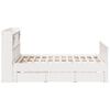 vidaXL Lit biblioth&egrave;que sans matelas blanc 180x200 cm bois pin massif