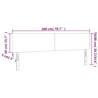 vidaXL Tête de lit à LED Rose 200x5x78/88 cm Velours