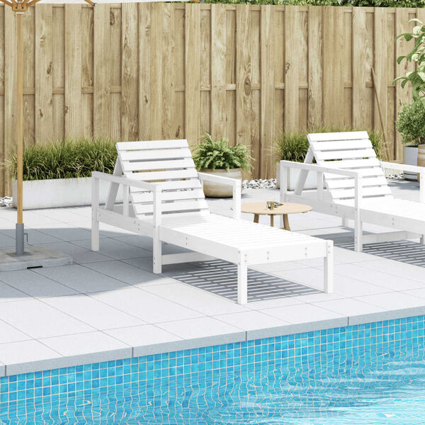 vidaXL Chaise longue blanc 199,5x62x55 cm bois massif de pin