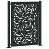 vidaXL Portail de jardin noir 100x125 cm en acier avec motif flamme