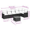 vidaXL Salon de jardin 7 pcs avec coussins noir r&eacute;sine tress&eacute;e