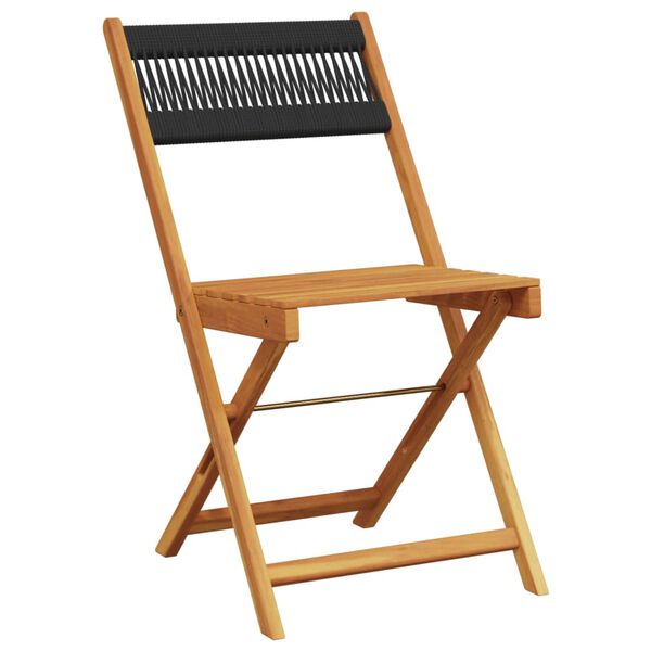 vidaXL Ensemble &agrave; manger de jardin 5pcs noir polypropyl&egrave;ne bois massif