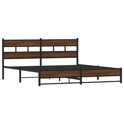 vidaXL Cadre de lit en métal sans matelas chêne marron 183x213 cm