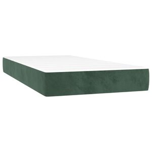 vidaXL Matelas de lit &agrave; ressorts ensach&eacute;s fermet&eacute; moyenne Vert fonc&eacute; 90x190x20 cm