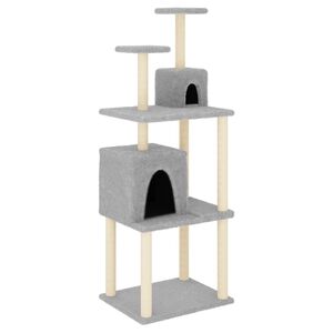vidaXL Arbre &agrave; chat avec griffoirs en sisal Gris clair 167 cm