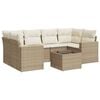 vidaXL Salon de jardin avec coussins 7 pcs beige r&eacute;sine tress&eacute;e