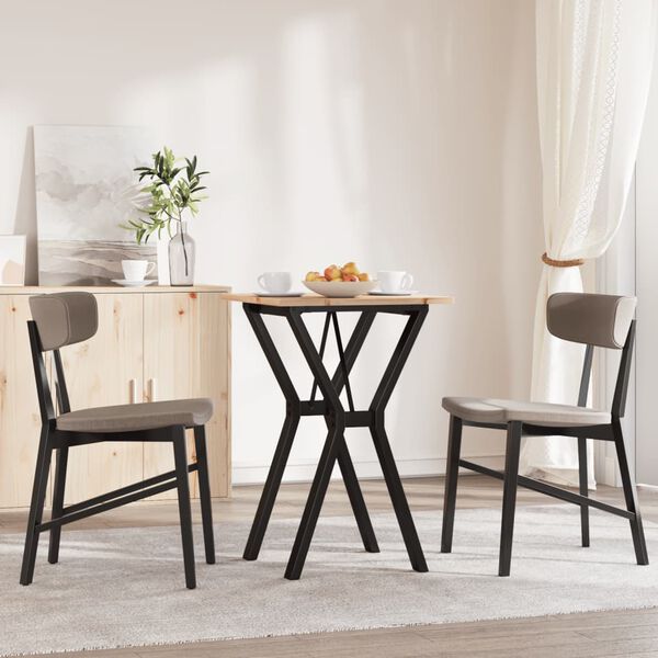 vidaXL Table &agrave; manger cadre en Y 50x50x75 cm bois de pin massif acier