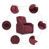 vidaXL Fauteuil inclinable rouge bordeaux tissu