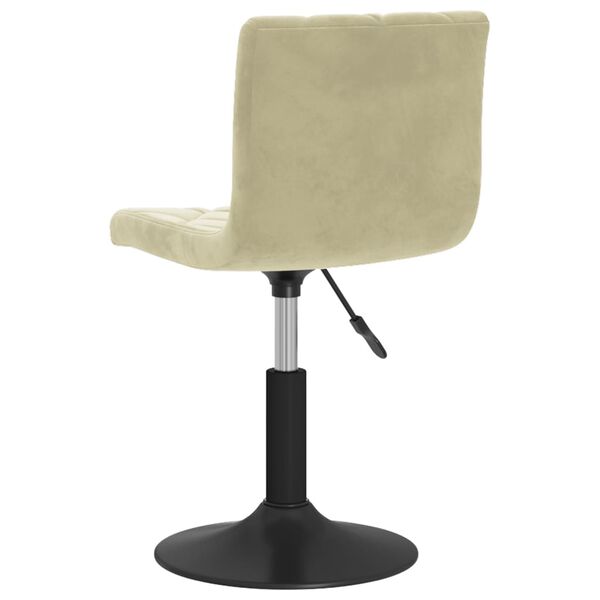 vidaXL Chaise pivotante de salle &agrave; manger Cr&egrave;me Velours