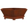 vidaXL Foyer de chemin&eacute;e Marron 75 x 75 x 28 cm Acier patin&eacute;
