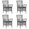 vidaXL Ensemble &agrave; manger de jardin 5 pcs Gris